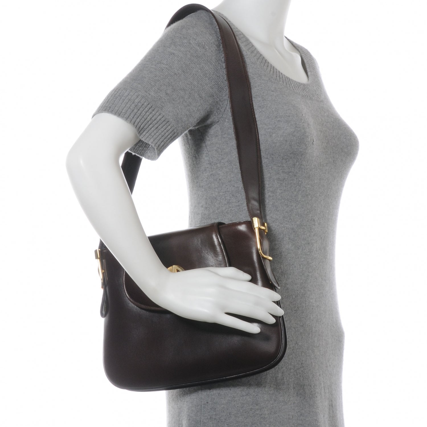 Gucci Calfskin 1973 Shoulder Bag Brown 2 of 6