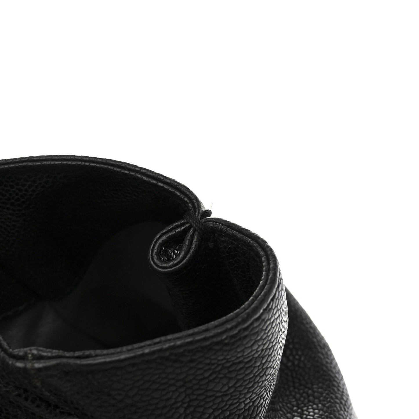 Glazed Calfskin East West Modern Chain Tote Black