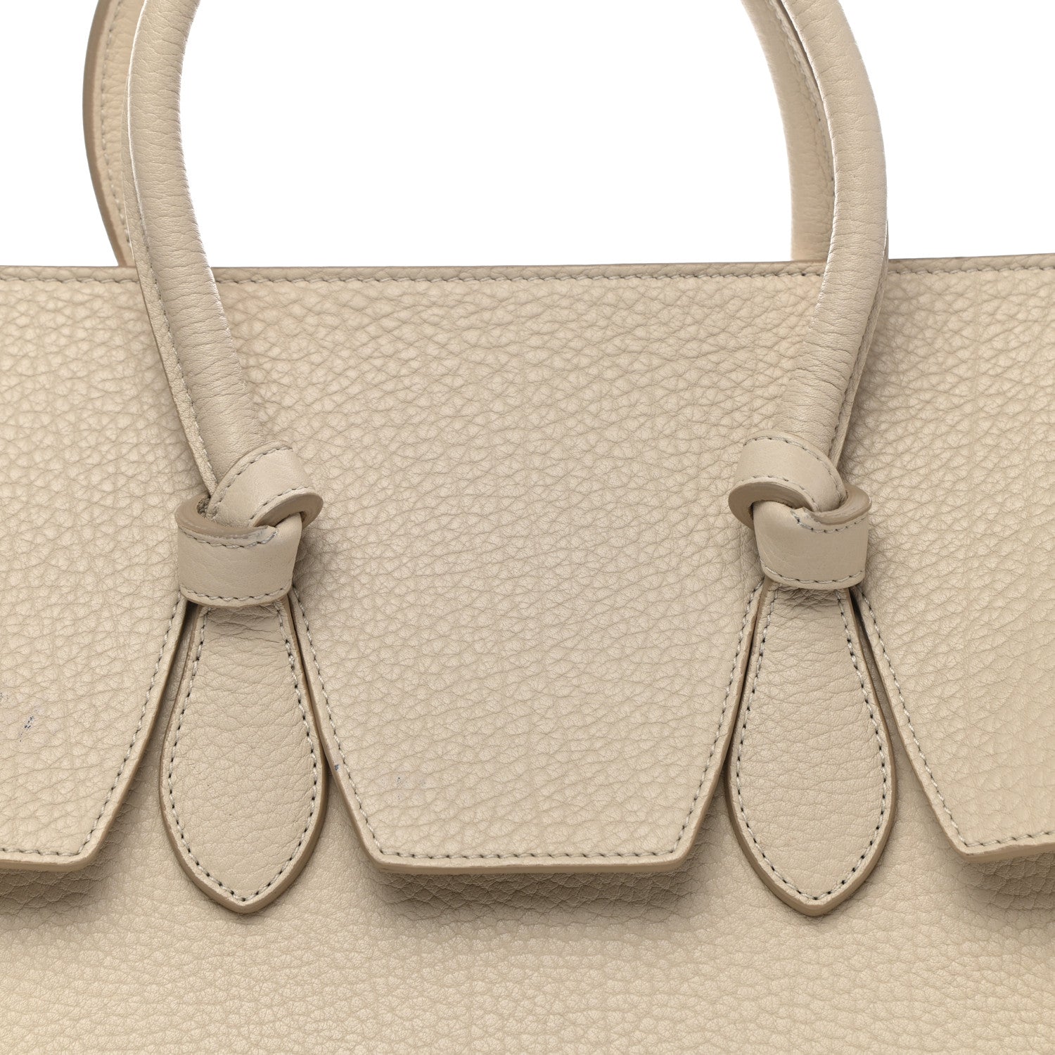 Celine Crisped Calfskin Mini Tie Knot Tote Chalk 8 of 12