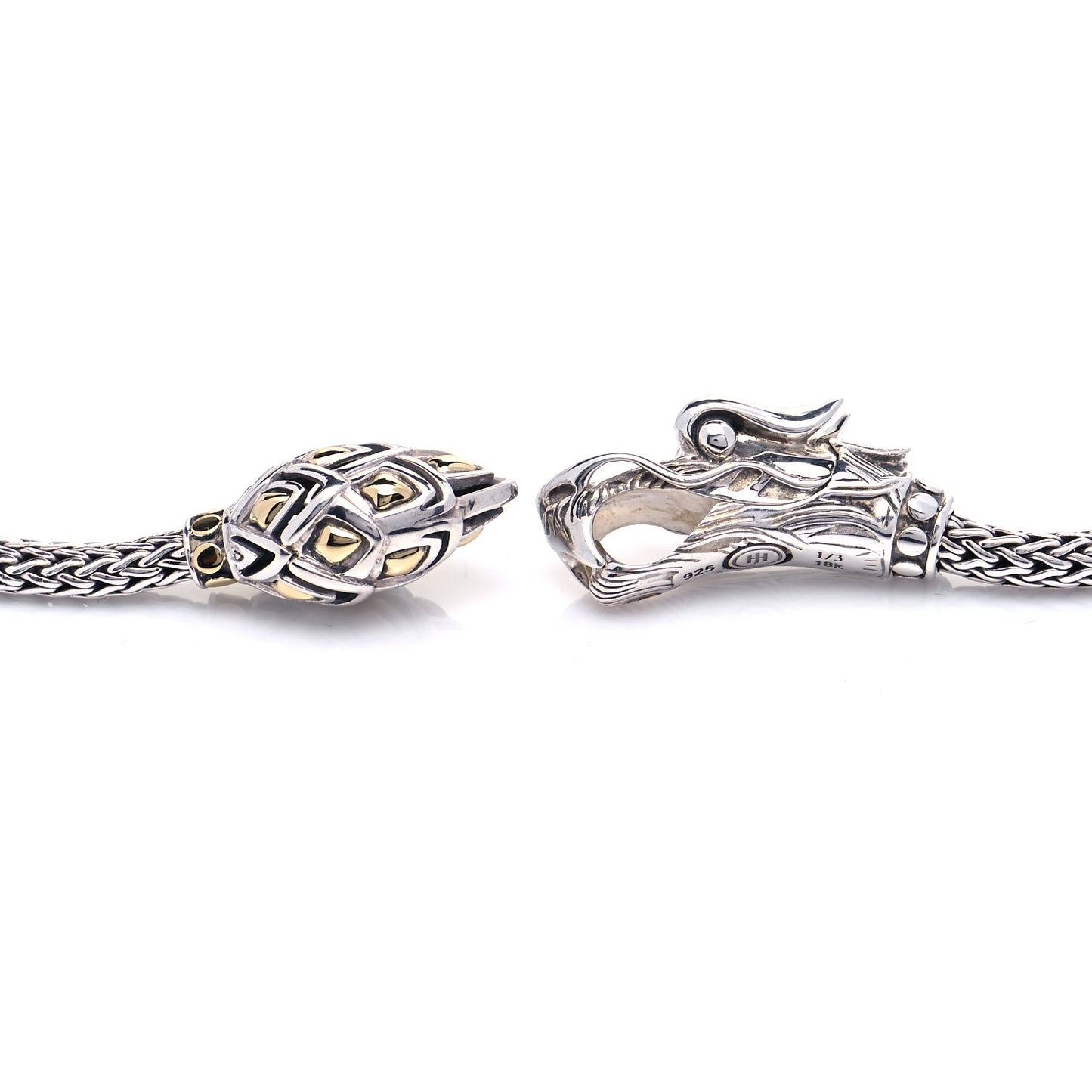 Sterling Silver 18K Yellow Gold Legends Naga Dragon Lariat Necklace