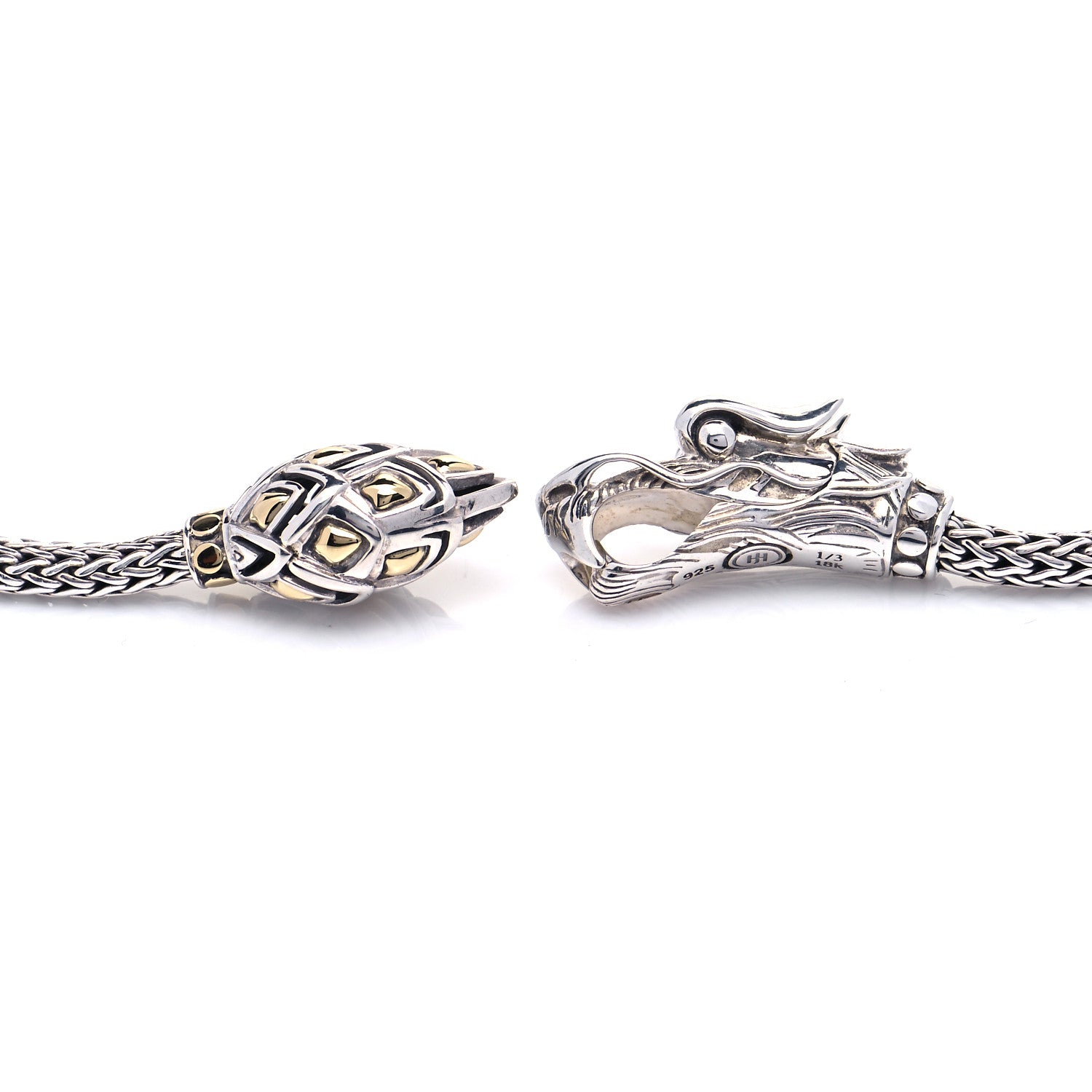 John Hardy Sterling Silver 18K Yellow Gold Legends Naga Dragon Lariat Necklace 3 of 5