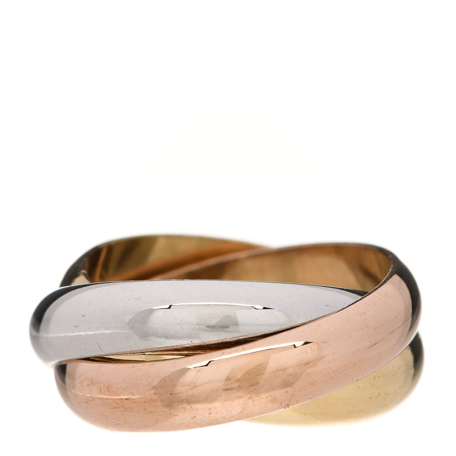 Cartier 18K Pink Yellow White Gold Classic Trinity Ring 50 5.25 3 of 5