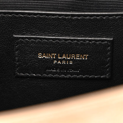 Saint Laurent Grain De Poudre Textured Mixed Matelasse Medium Triquilt Monogram Satchel Dark Latte 6 of 13
