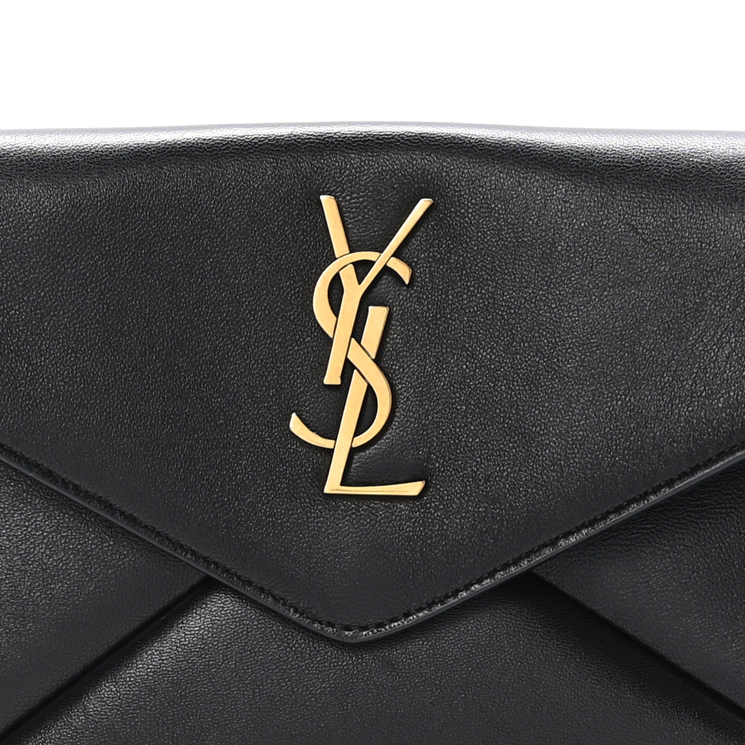 Saint Laurent Lambskin Small Cassandre Envelope Pouch Black 8 of 9