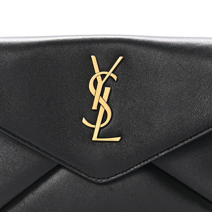 Saint Laurent Lambskin Small Cassandre Envelope Pouch Black 8 of 9