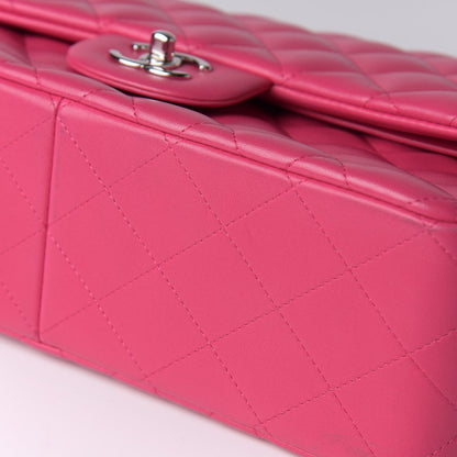 Chanel Lambskin Quilted Jumbo Double Flap Dark Pink 12 of 14