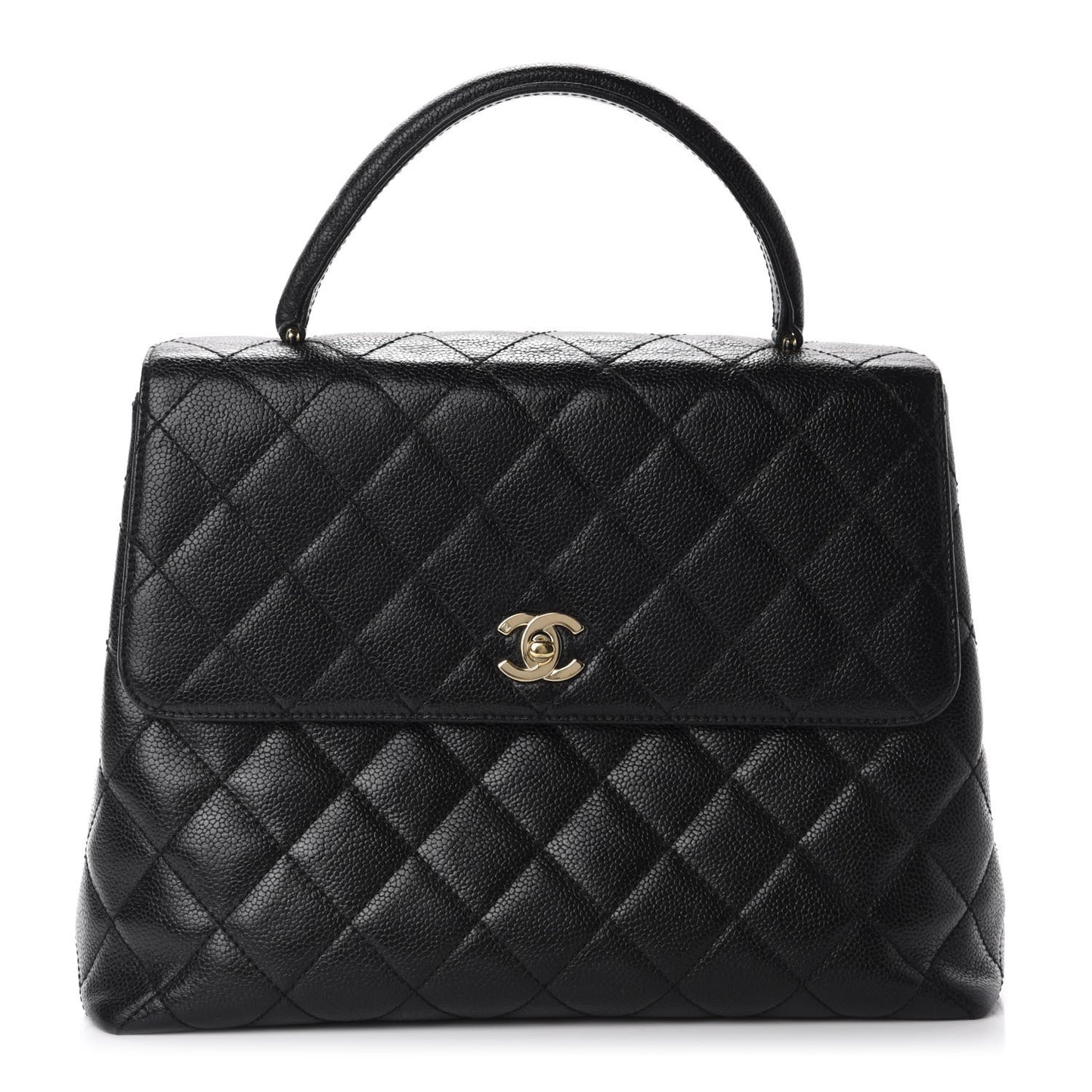 Caviar Quilted Jumbo Kelly Flap Black
