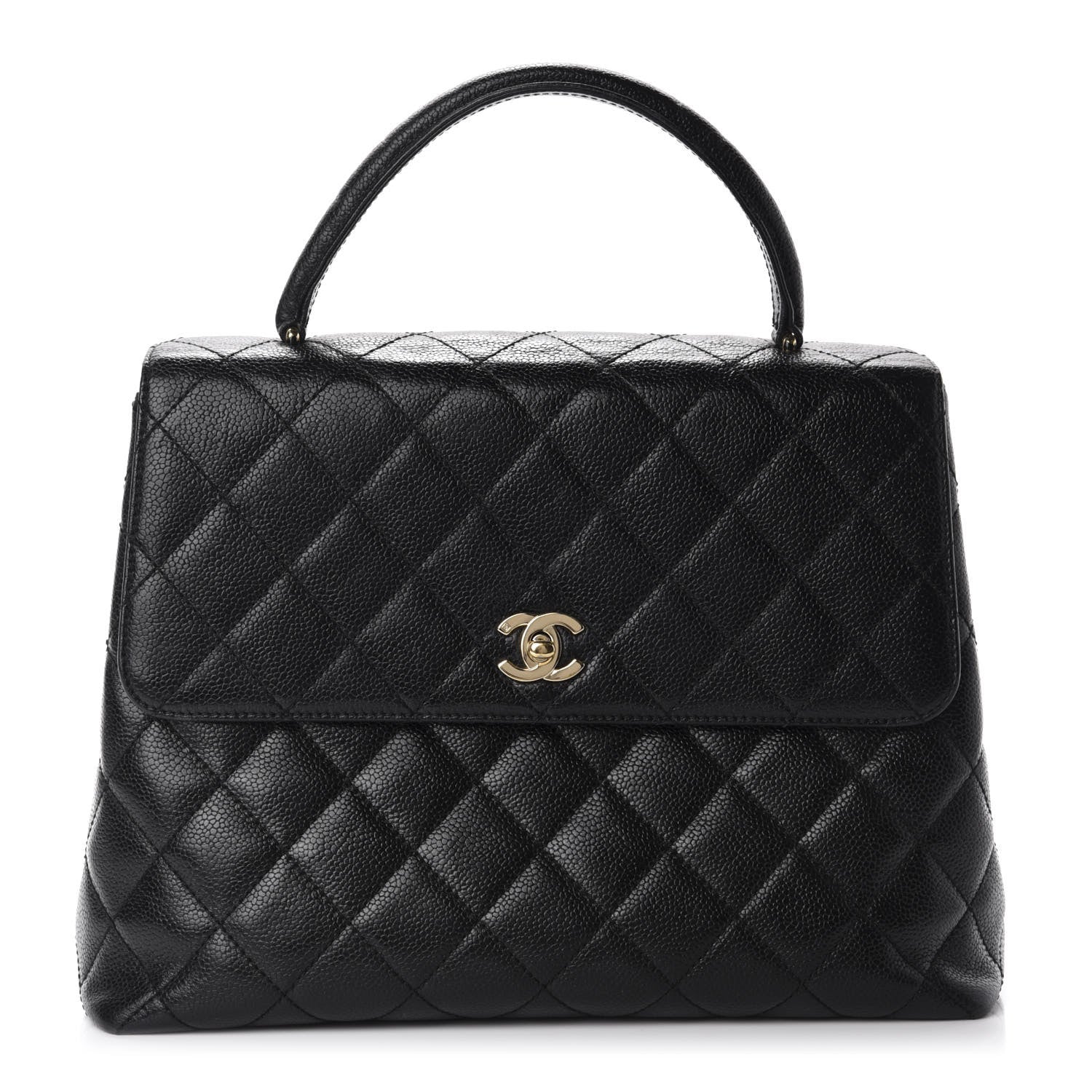 Chanel Caviar Quilted Jumbo Kelly Flap Black 1 of 10