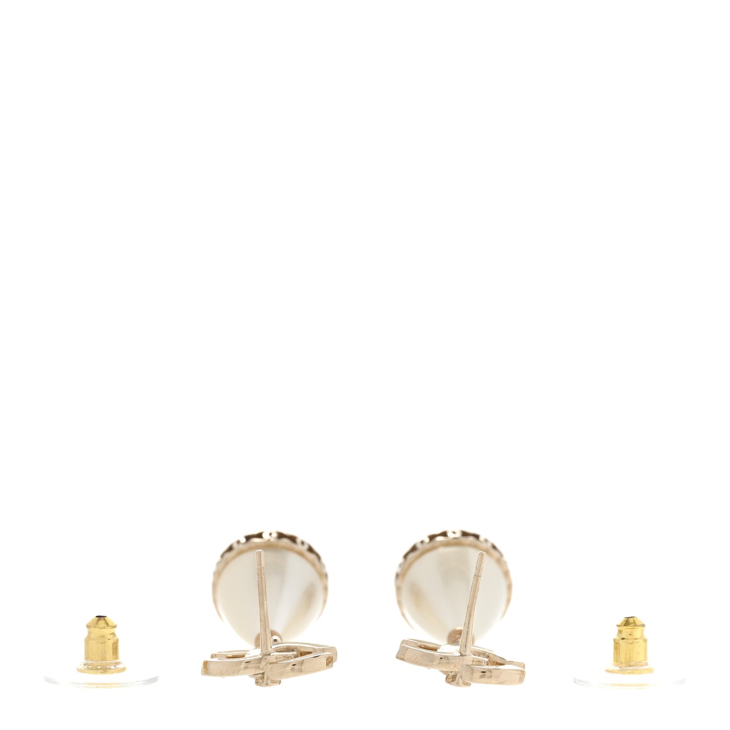 Crystal Pearl CC Fantasy Drop Earrings Gold Black