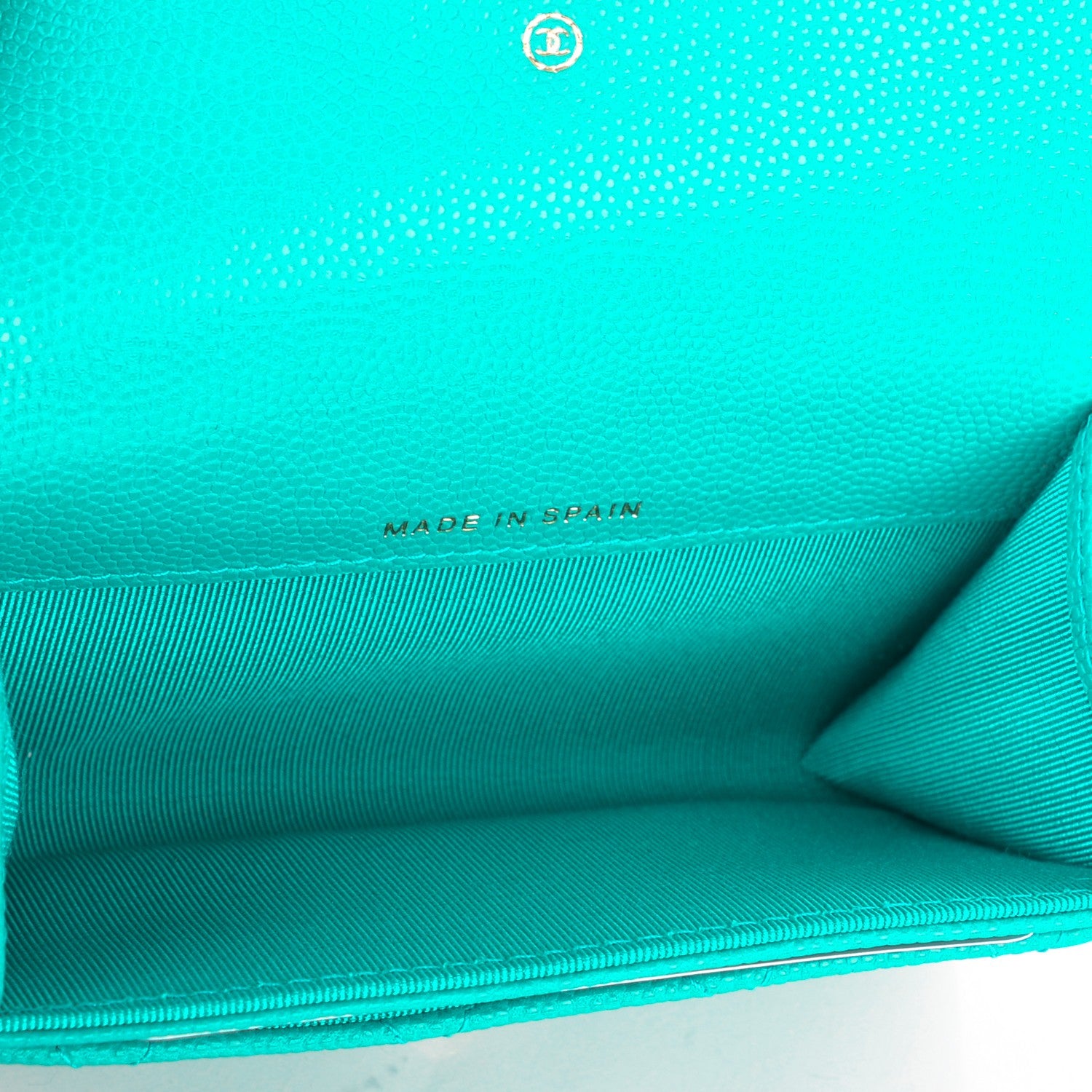 Chanel Caviar Quilted Flap Card Holder Turquoise 6 of 8