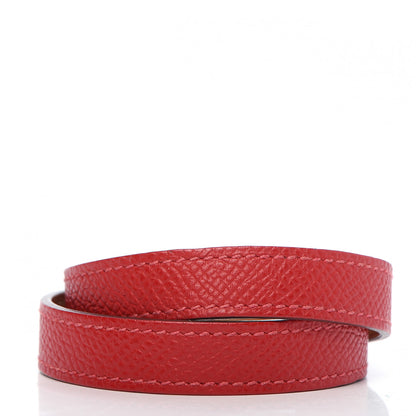 Hermes Epsom Kelly Double Tour Bracelet S Rouge Casaque 3 of 7