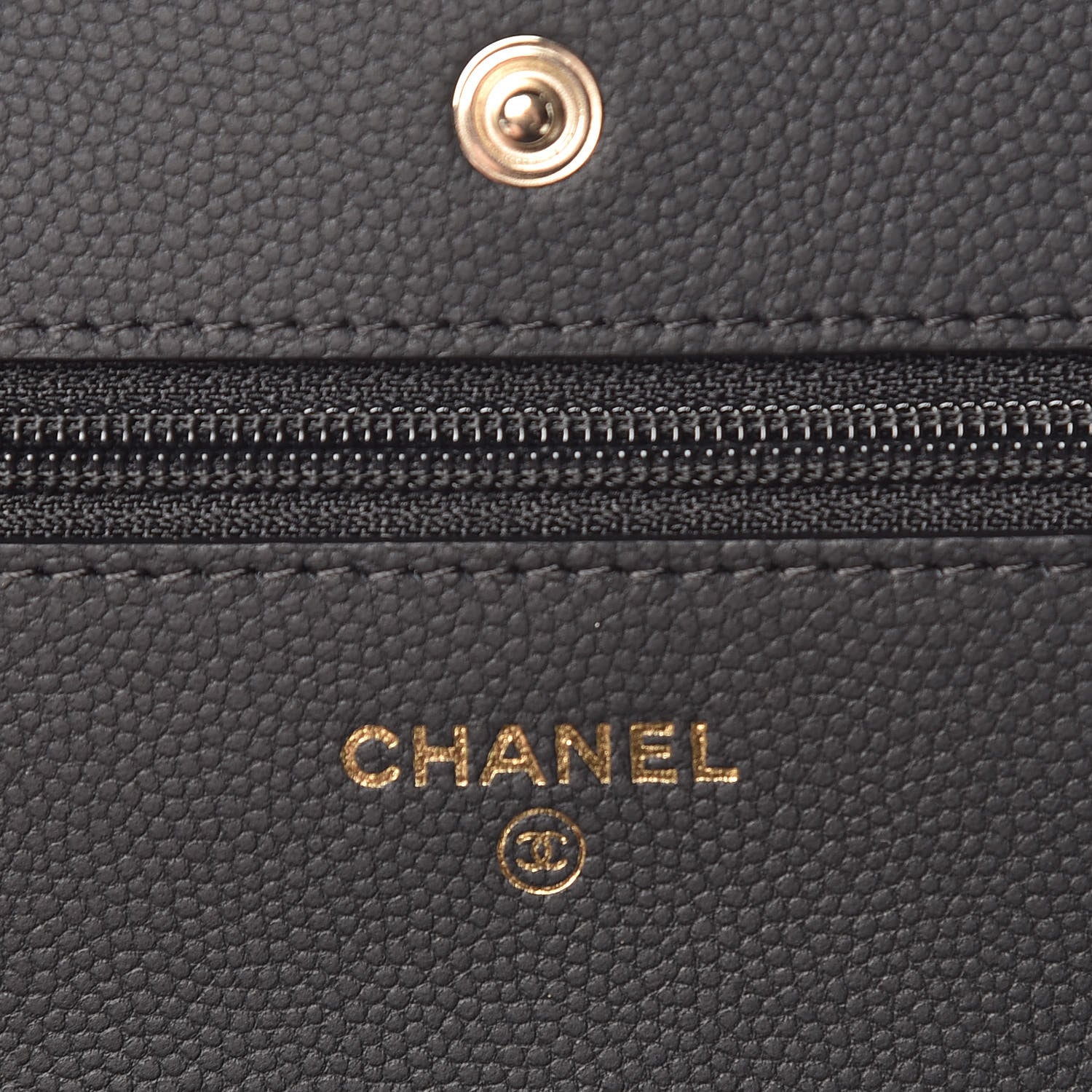 Chanel Caviar Chevron Quilted Wallet On Chain WOC Black 6 of 11