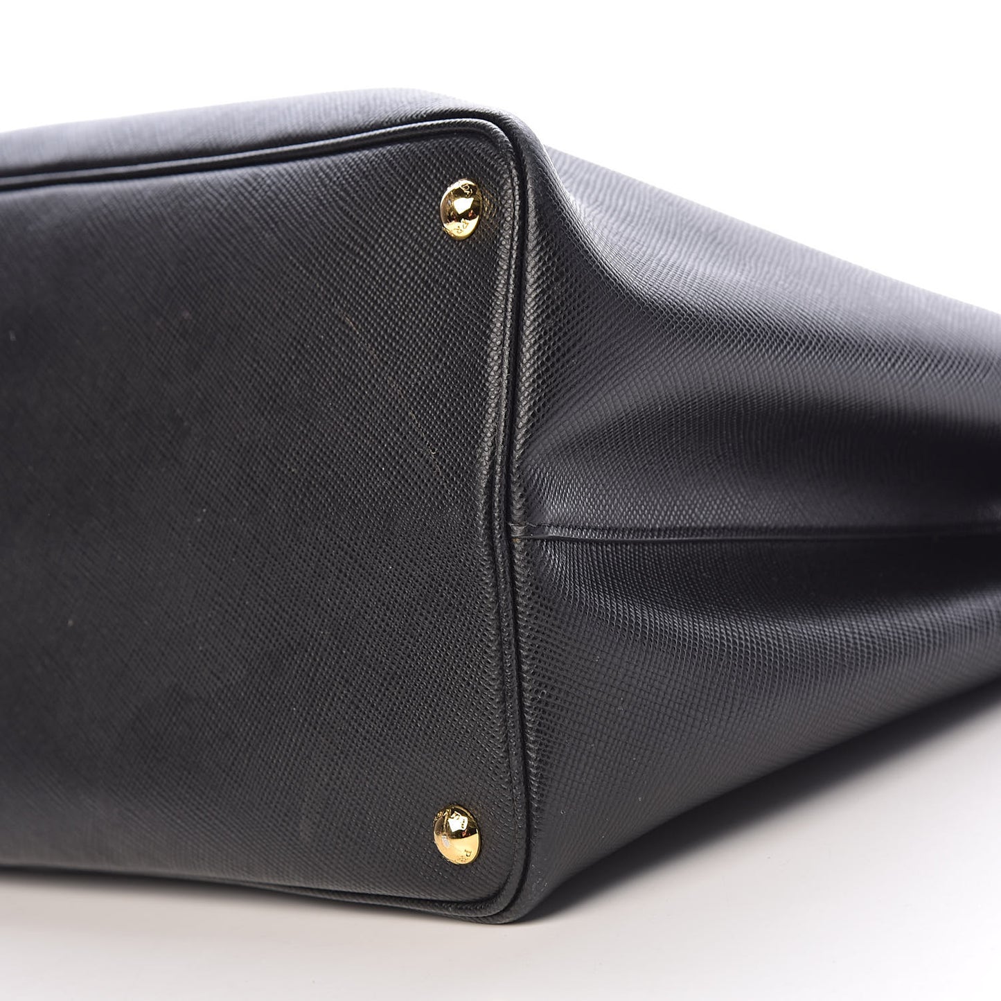Saffiano Cuir Large Double Bag Black Fuoco