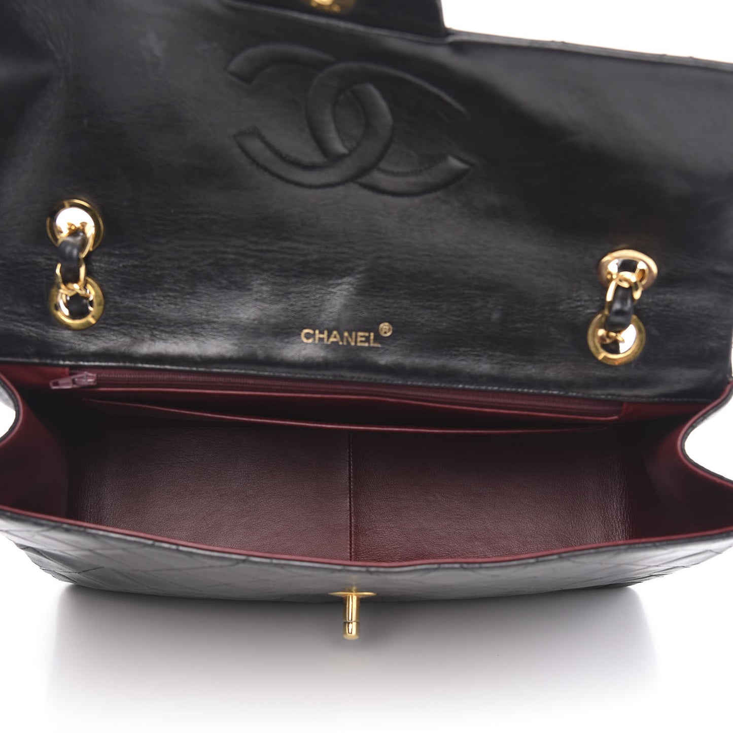 Lambskin Quilted XL Jumbo Single Flap Black