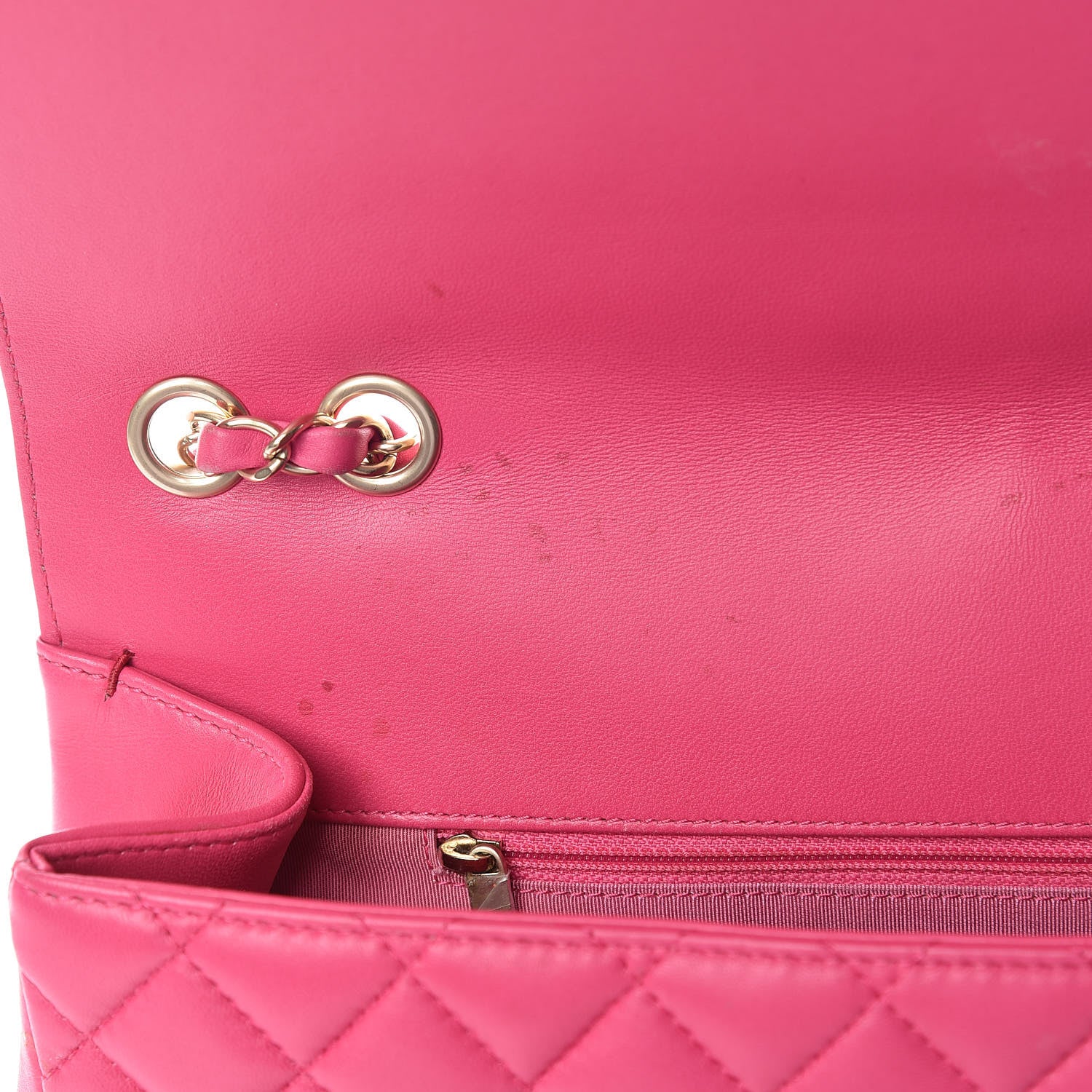 Chanel Lambskin Quilted Jumbo Mademoiselle Chic Flap Fuchsia 8 of 32