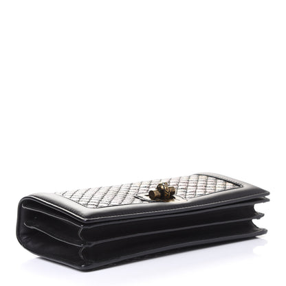 Bottega Veneta Nappa Karung Intrecciato Club Stitch Knot Clutch Brown Black 4 of 5