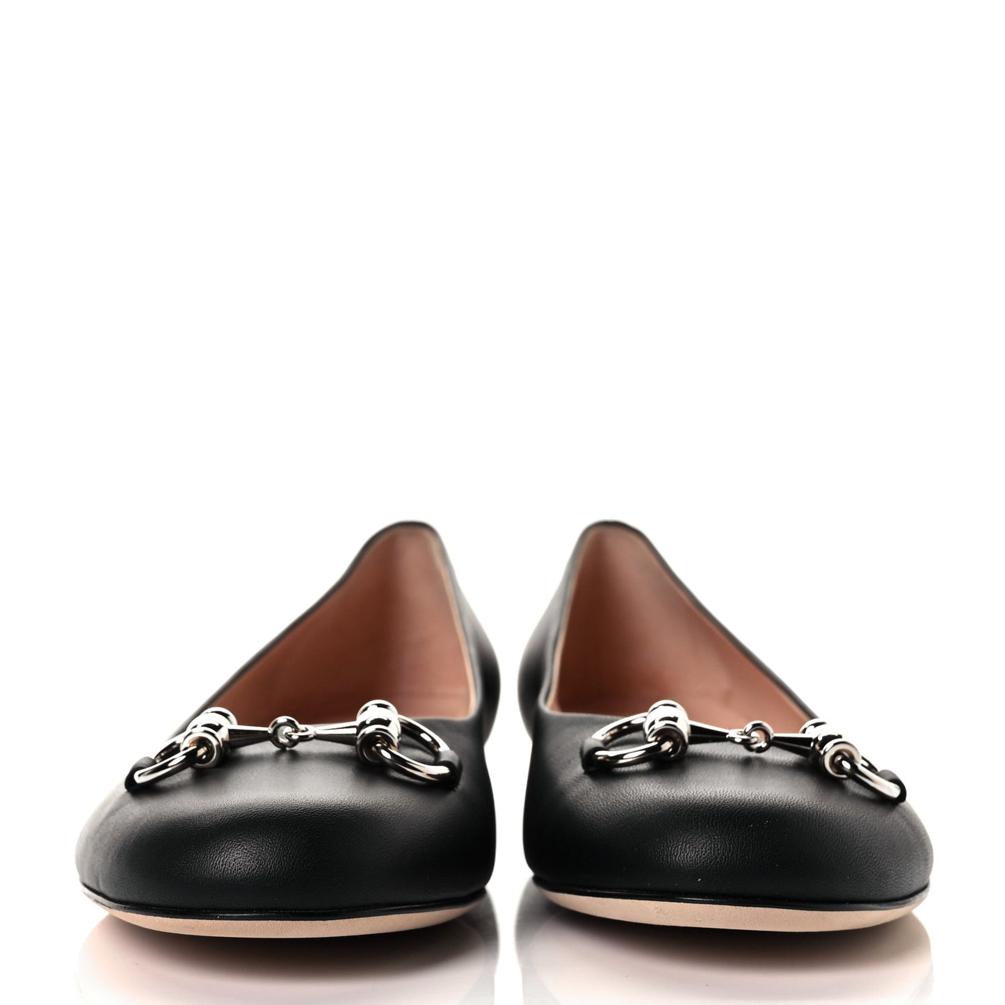 Calfskin Horsebit Ballerina Flats 36.5 Black