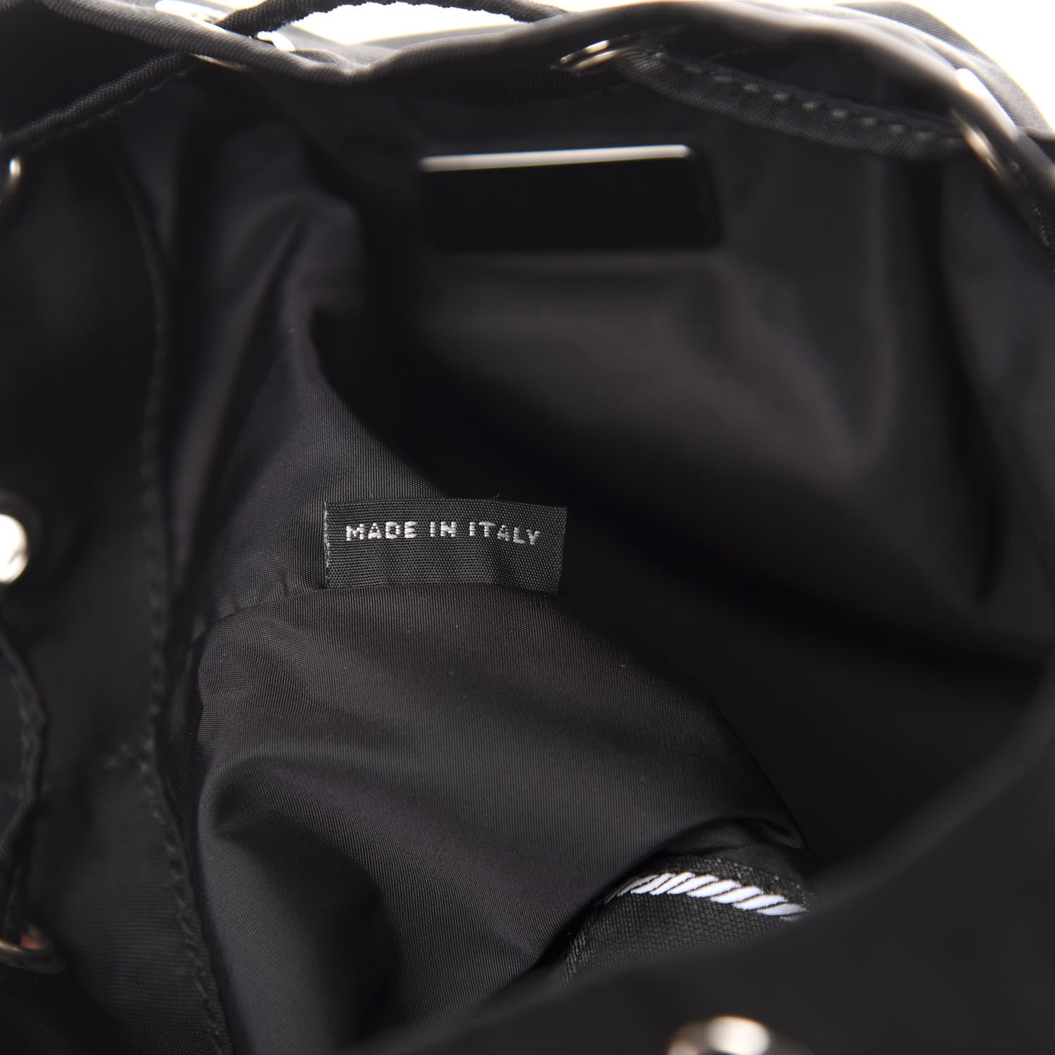 Prada X UNIVERSAL STUDIOS Tessuto Nylon Saffiano Frankenstein Heart Drawstring Wristlet Bucket Bag Fuxia 10 of 12