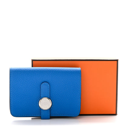 Hermes Togo Dogon Card Case Bleu France 9 of 9
