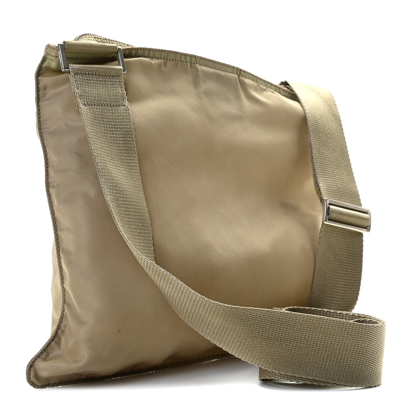 Tessuto Nylon Flat Messenger Bag Green