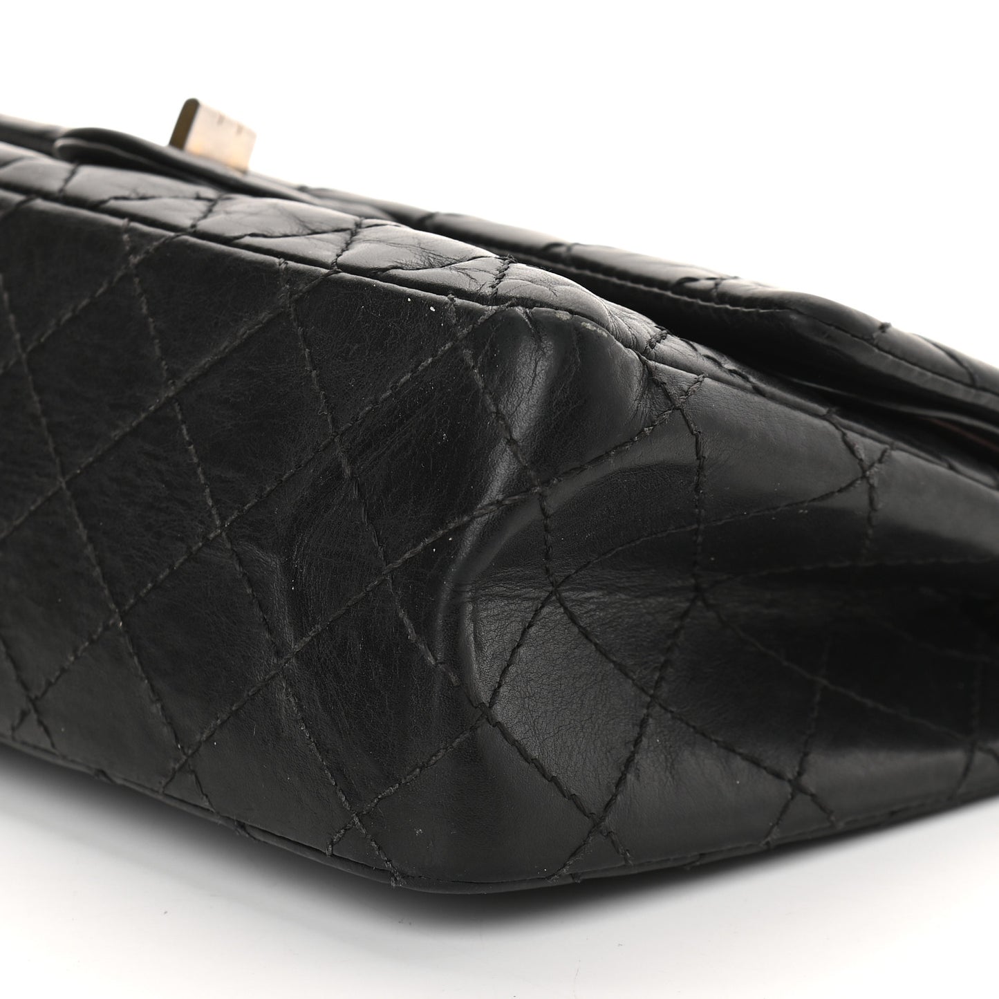 Aged Calfskin Quilted 2.55 Reissue 225 Flap Black