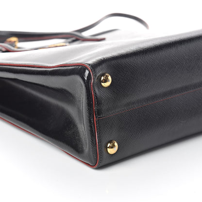 Prada Saffiano Vernice Parabole Tote Black 8 of 9