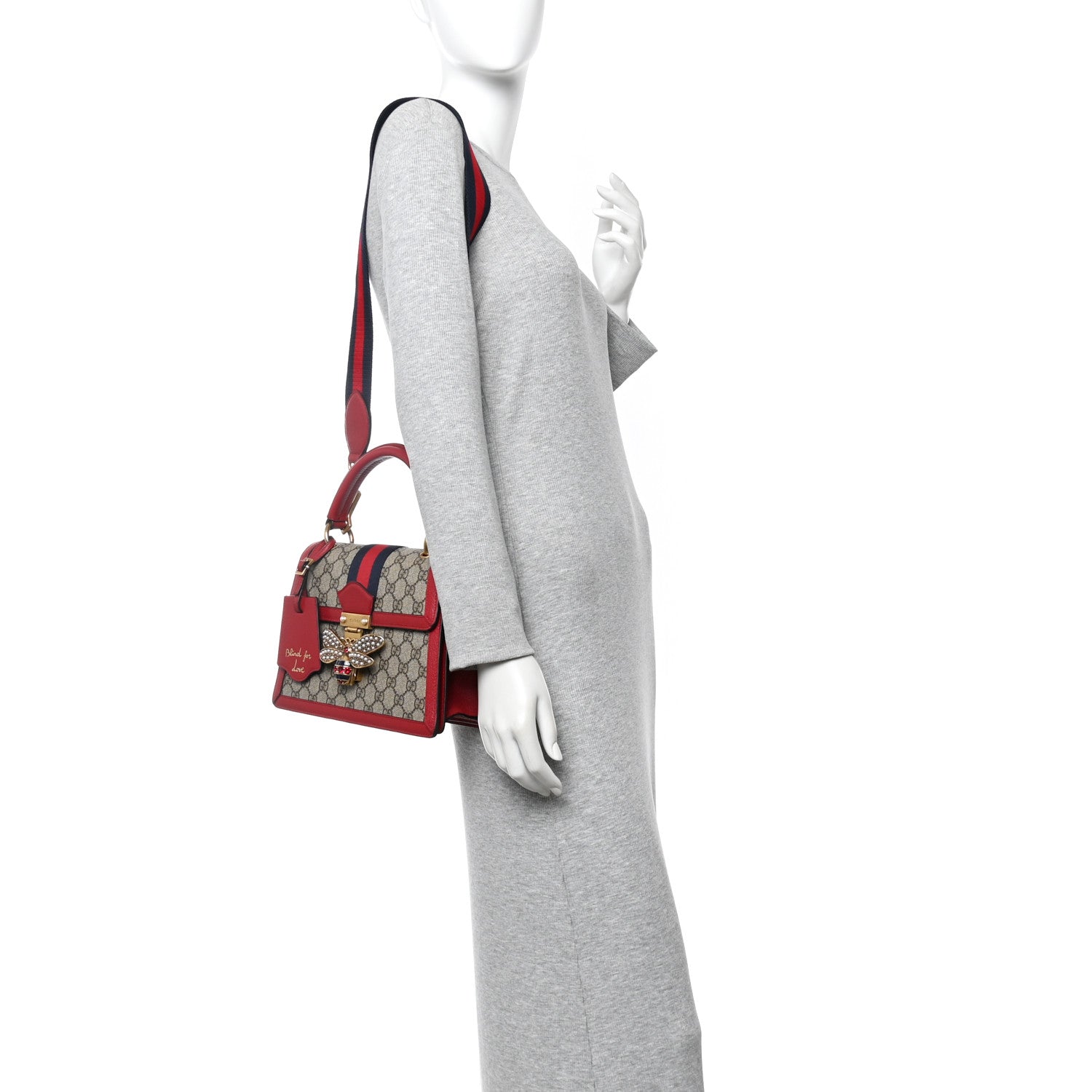 Gucci GG Supreme Monogram Small Queen Margaret Top Handle Bag Red 2 of 10