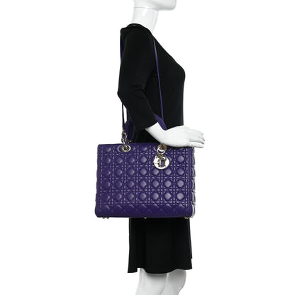 Christian Dior Lambskin Cannage Large Lady Dior Purple 2 of 11