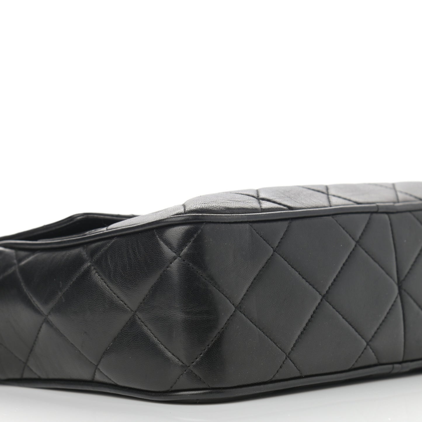 Lambskin Quilted Tassel Flap Camera Case Black
