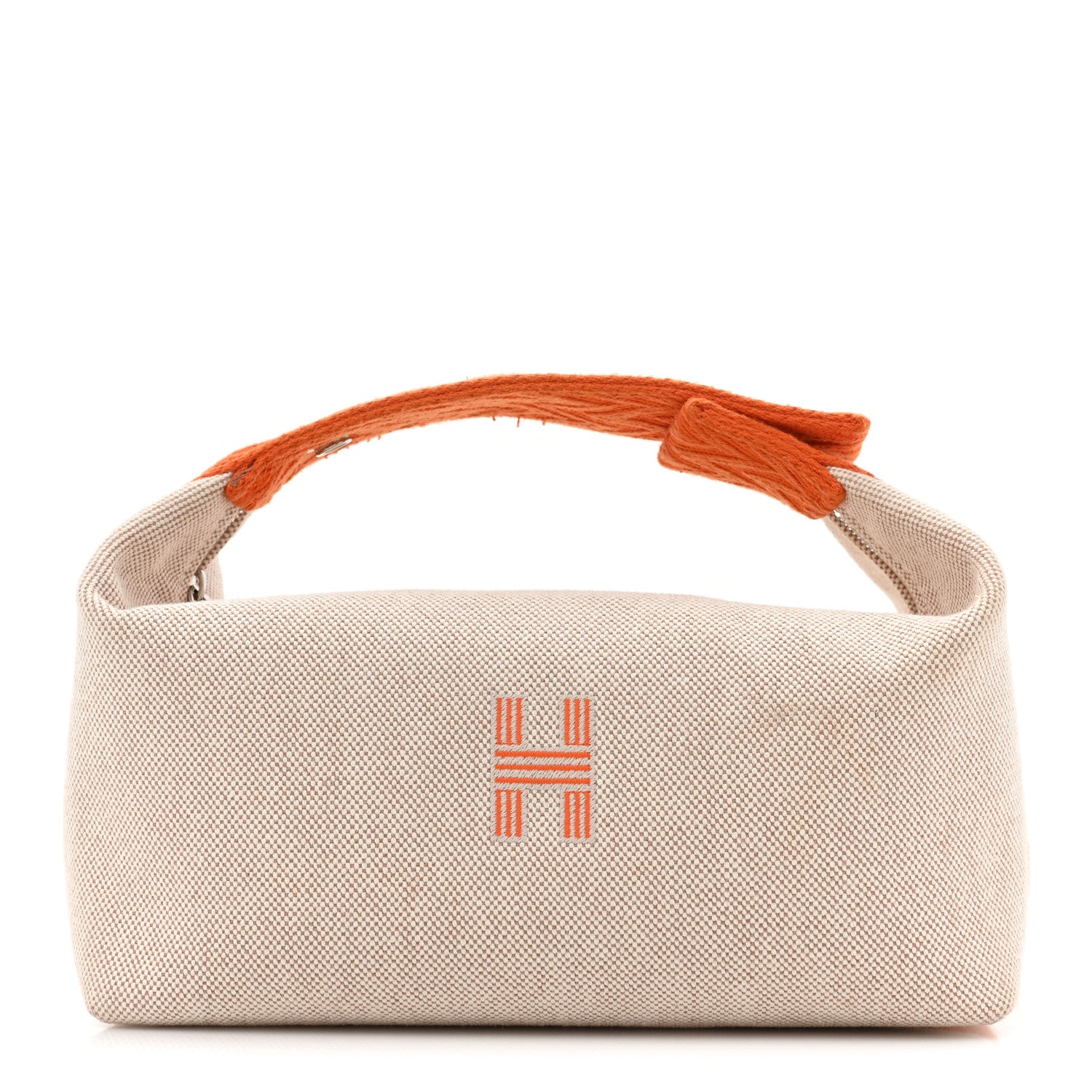 Hermes Canvas Small Bride-A-Brac Pouch Natural Orange 1 of 8
