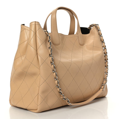 Chanel Caviar Stitched Large Shopping Tote Beige 3 of 9