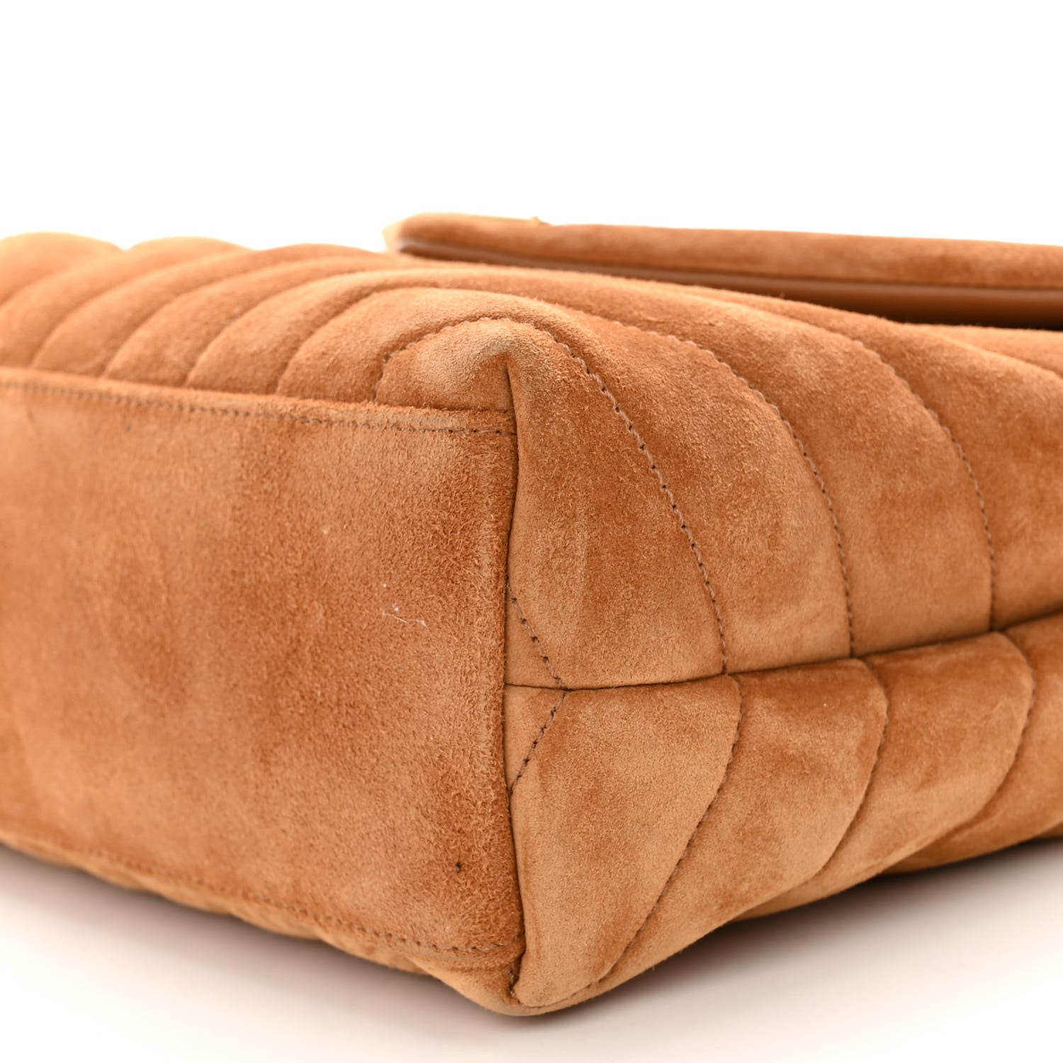Saint Laurent Suede Calfskin Y Quilted Monogram Small Loulou Chain Satchel Cinnamon 9 of 9