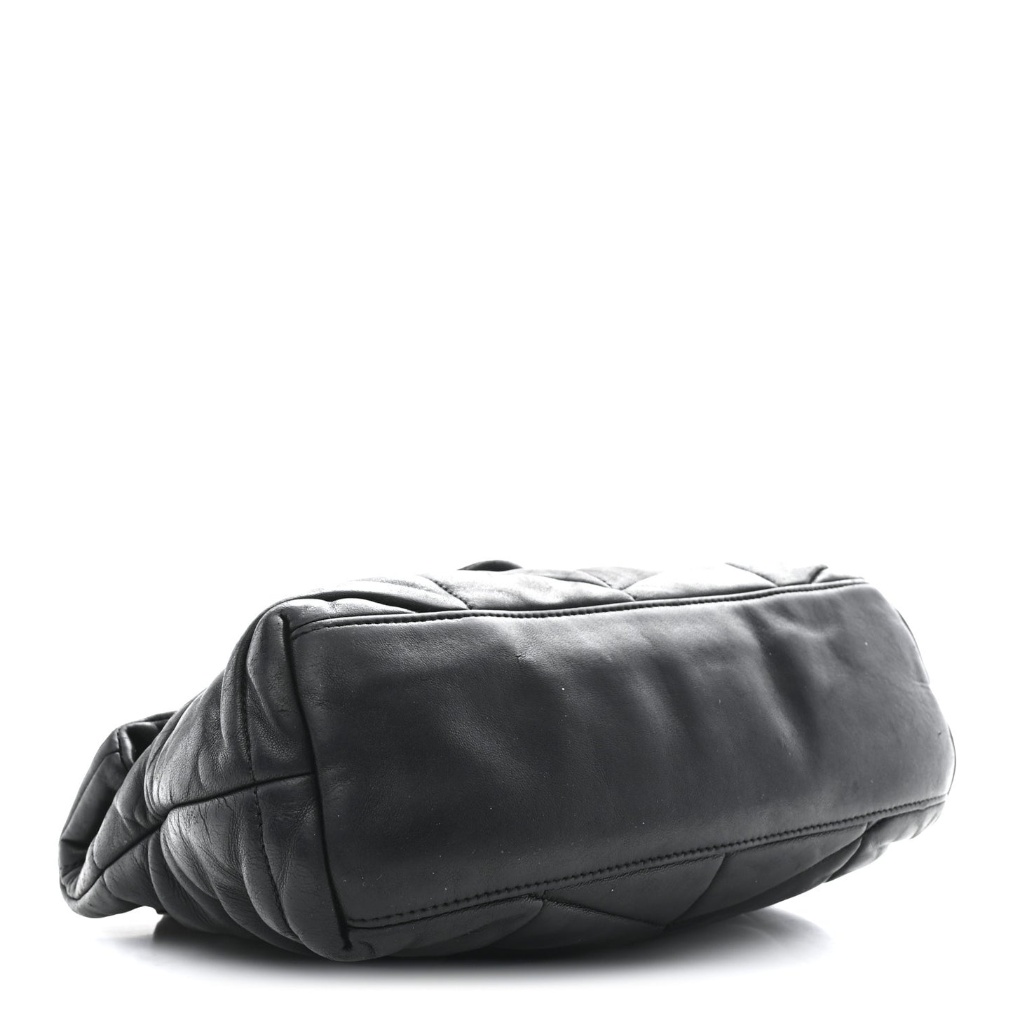 Lambskin Quilted Small Loulou Puffer Monogram Chain Satchel Black