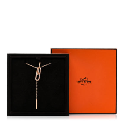 Hermes 18K Rose Gold Diamond PM Ever Chaine D'Ancre Necklace SH 5 of 5