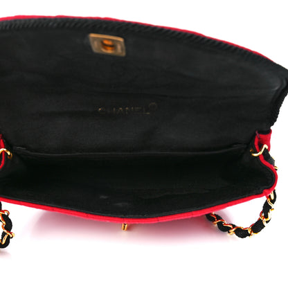 Chanel Jersey Vertical Quilted Half Moon Chain Flap Red 5 of 11