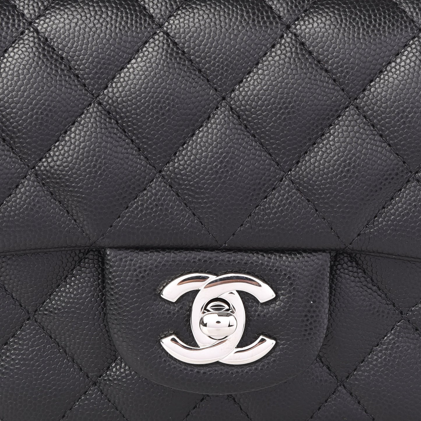 Caviar Quilted Mini Rectangular Flap Black
