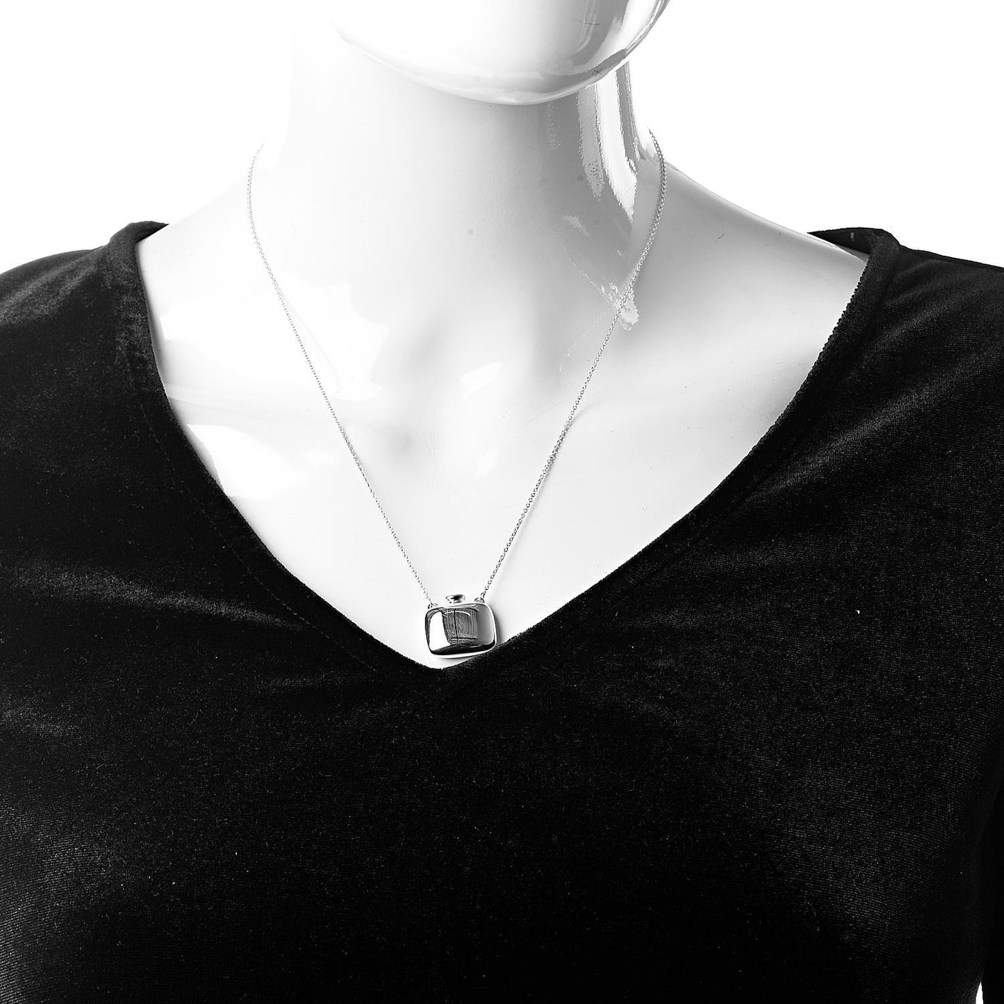 Sterling Silver Elsa Peretti Square Bottle Pendant Necklace