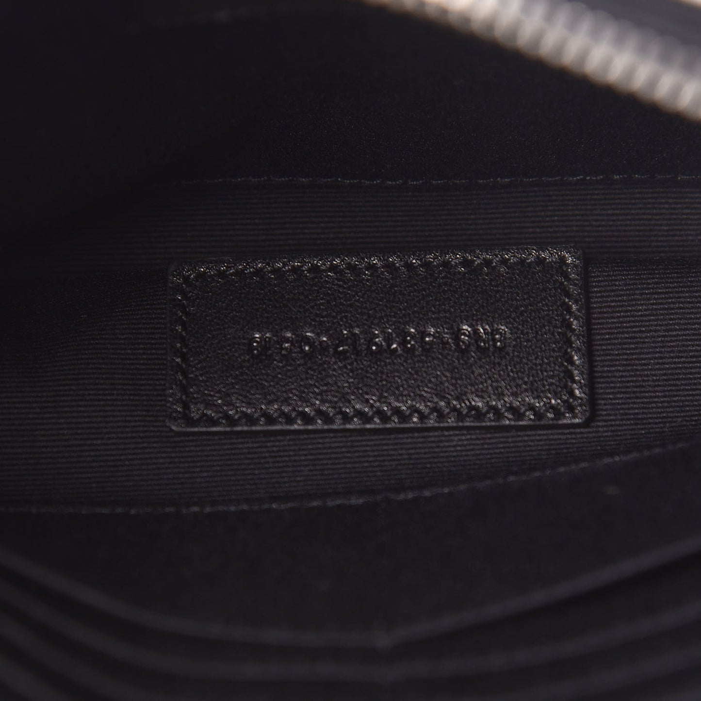 Calfskin Crocodile Embossed Monogram Zip Pouch Black