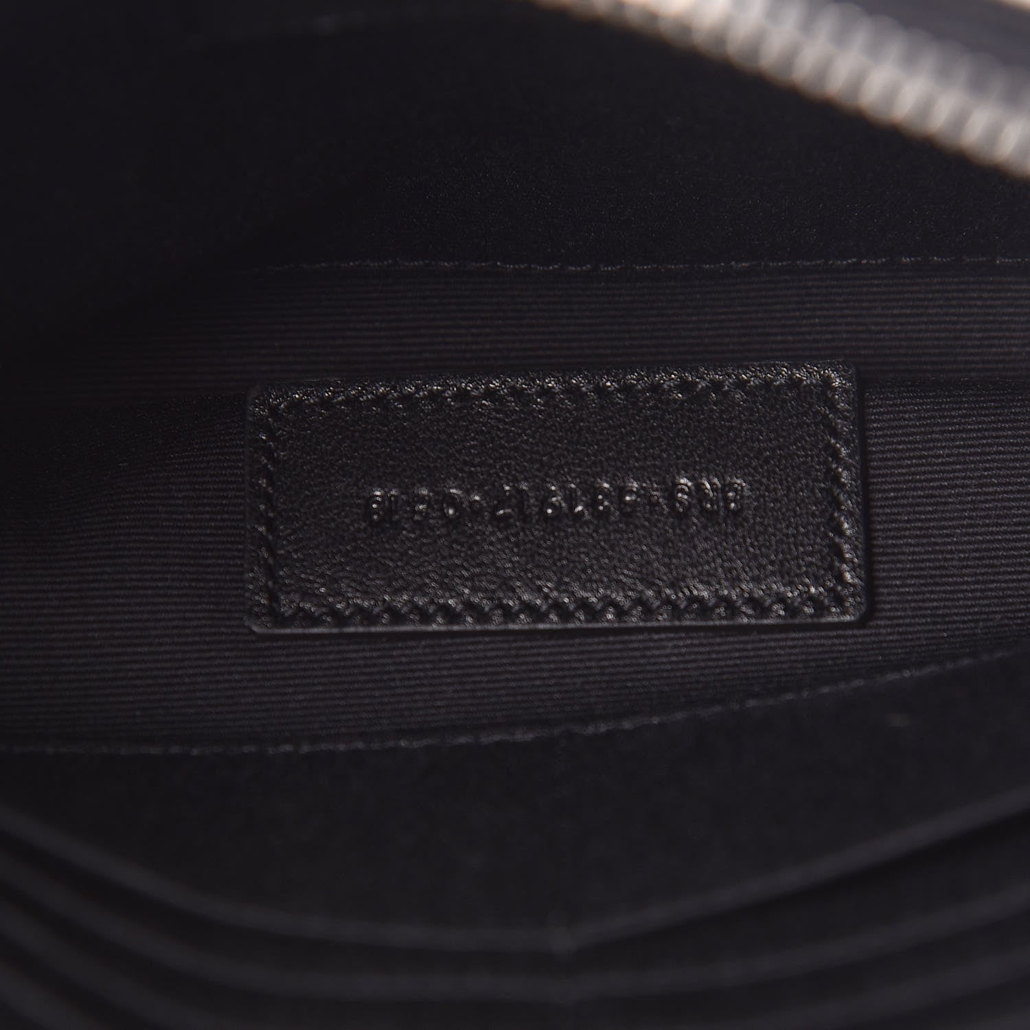 Saint Laurent Calfskin Crocodile Embossed Monogram Zip Pouch Black 7 of 8