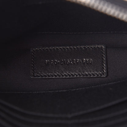 Saint Laurent Calfskin Crocodile Embossed Monogram Zip Pouch Black 7 of 8