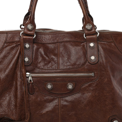 Balenciaga Agneau Giant 21 Silver Hardware Weekender Chataigne 10 of 10