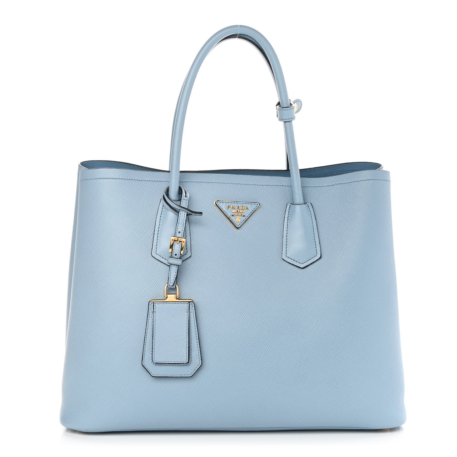 Prada Saffiano Cuir Medium Double Bag Astrale Blue 1 of 9