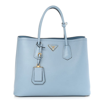 Prada Saffiano Cuir Medium Double Bag Astrale Blue 1 of 9