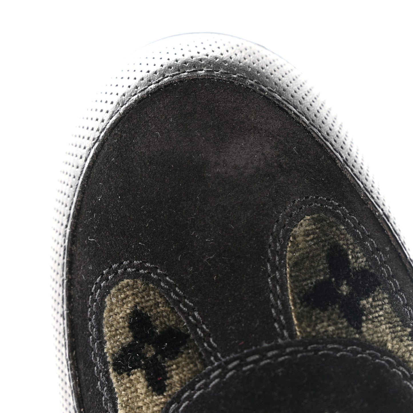 Velvet Calfskin Monogram Laureate Platform Desert Boots 40 Black Green