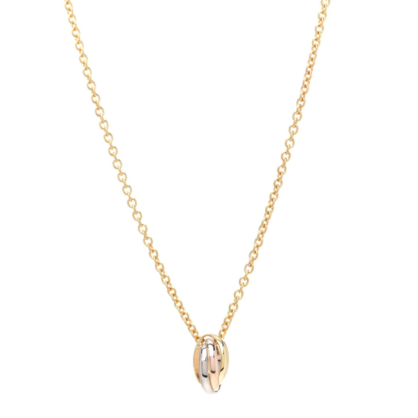 18K Pink Yellow White Gold Baby Trinity Pendant Necklace