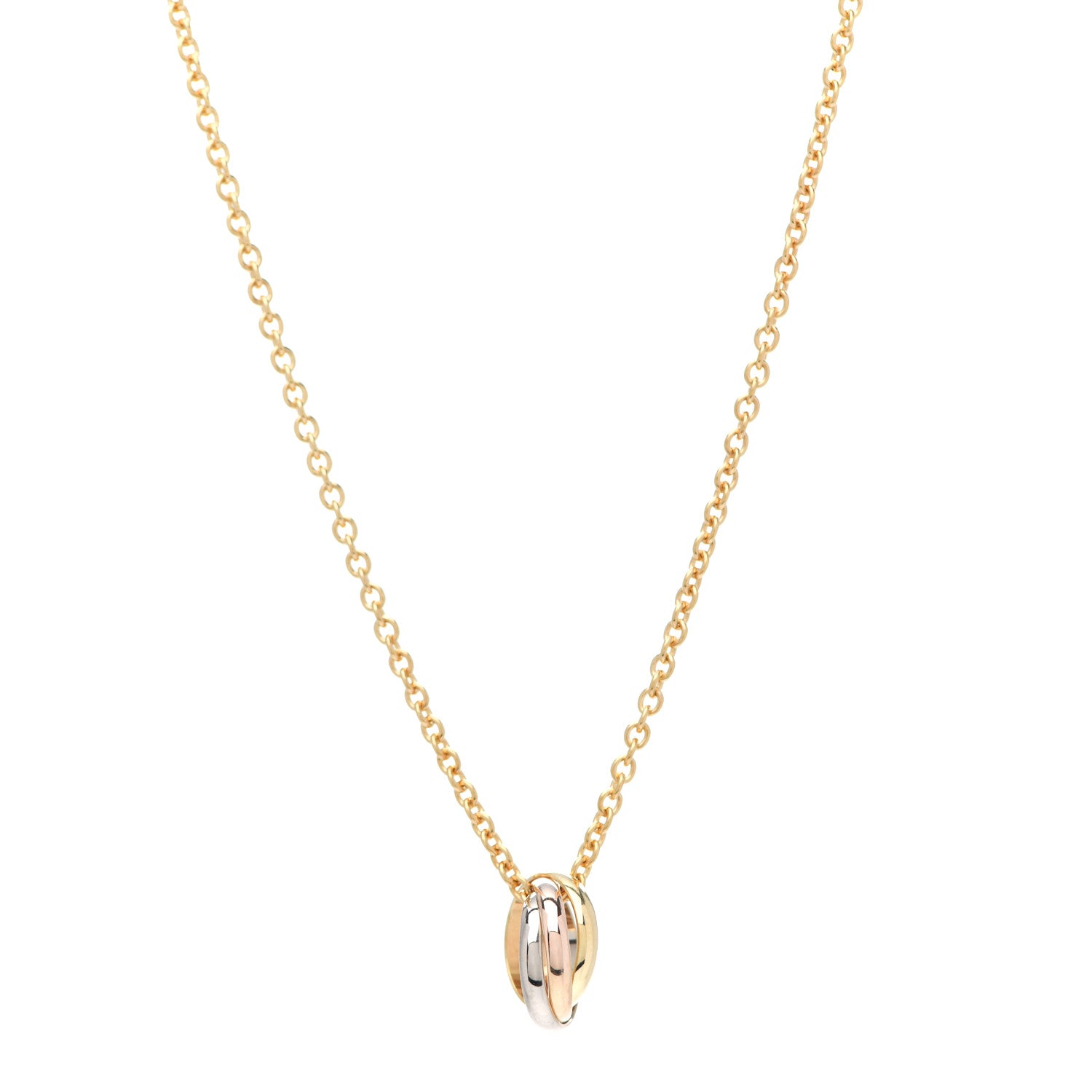 Cartier 18K Pink Yellow White Gold Baby Trinity Pendant Necklace 1 of 4