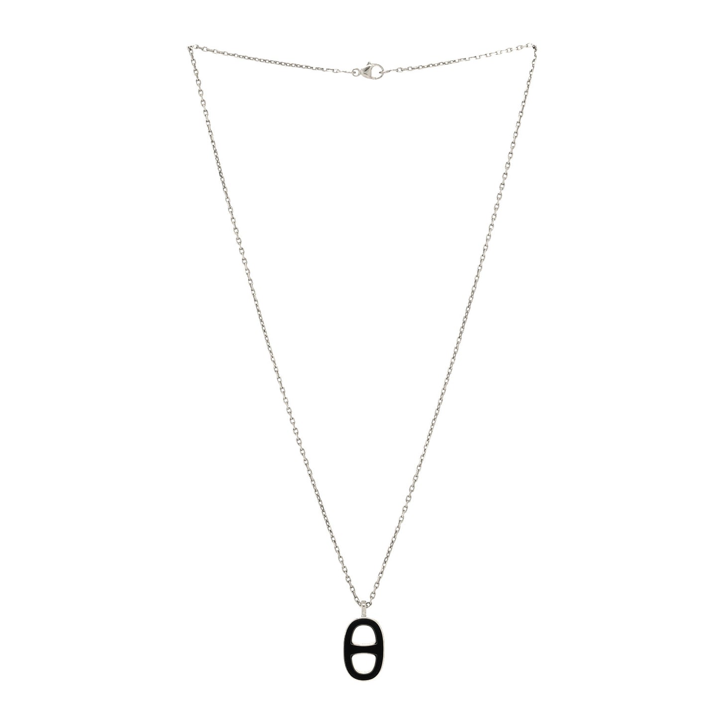 Laquered Iliade Pendant Necklace Black