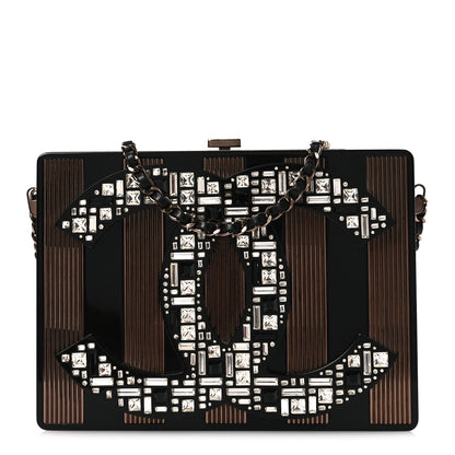 Chanel Plexiglass Crystal CC Minaudiere Clutch Black Copper 1 of 11