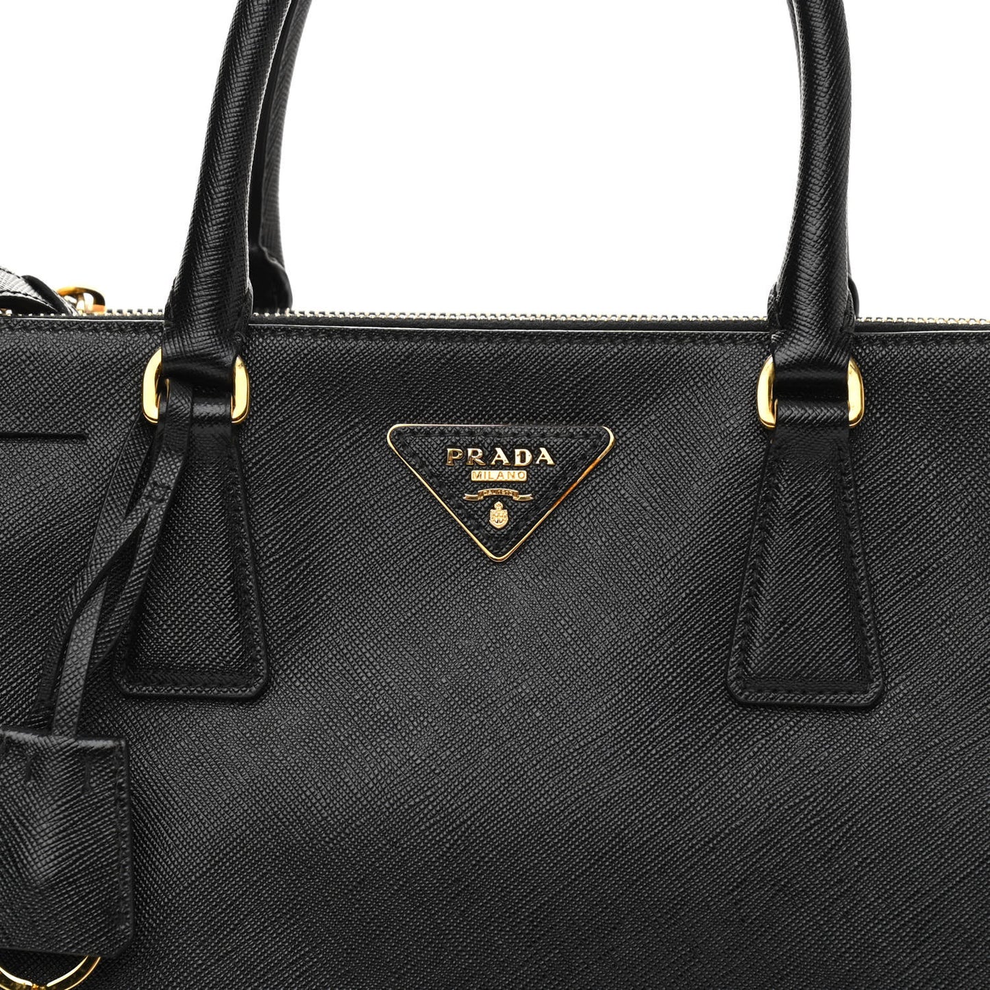 Saffiano Small Galleria Double Zip Tote Black