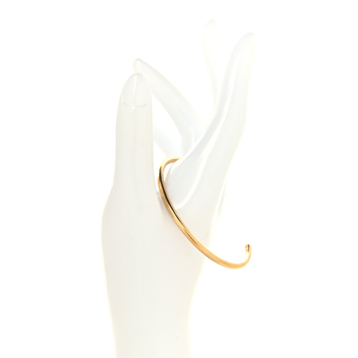 Saint Laurent Metal Logo Cuff Bracelet M Gold 2 of 4